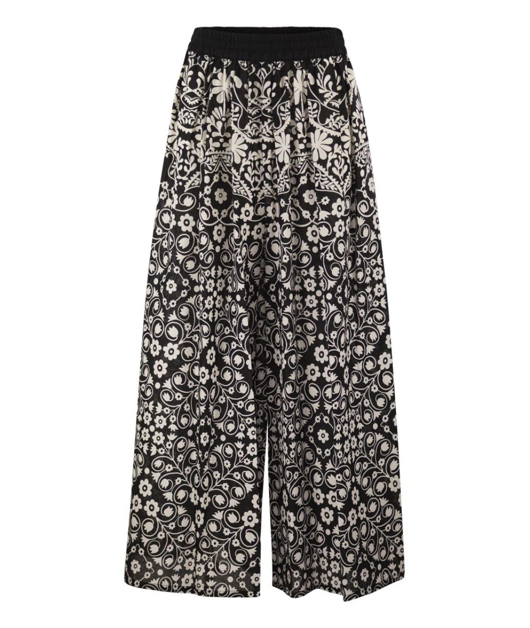 WEEKEND MAX MARA Черные хлопковые прямые брюки, фото 1