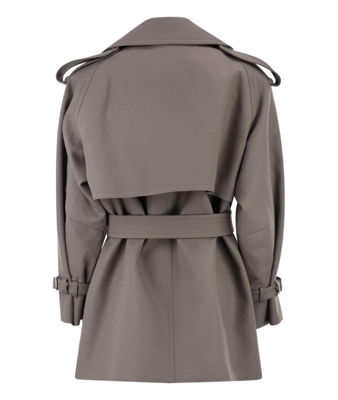 MAX MARA Серый хлопковый тренч/плащ, фото 2