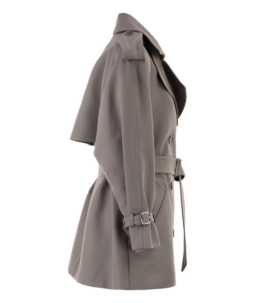MAX MARA Серый хлопковый тренч/плащ, фото 3