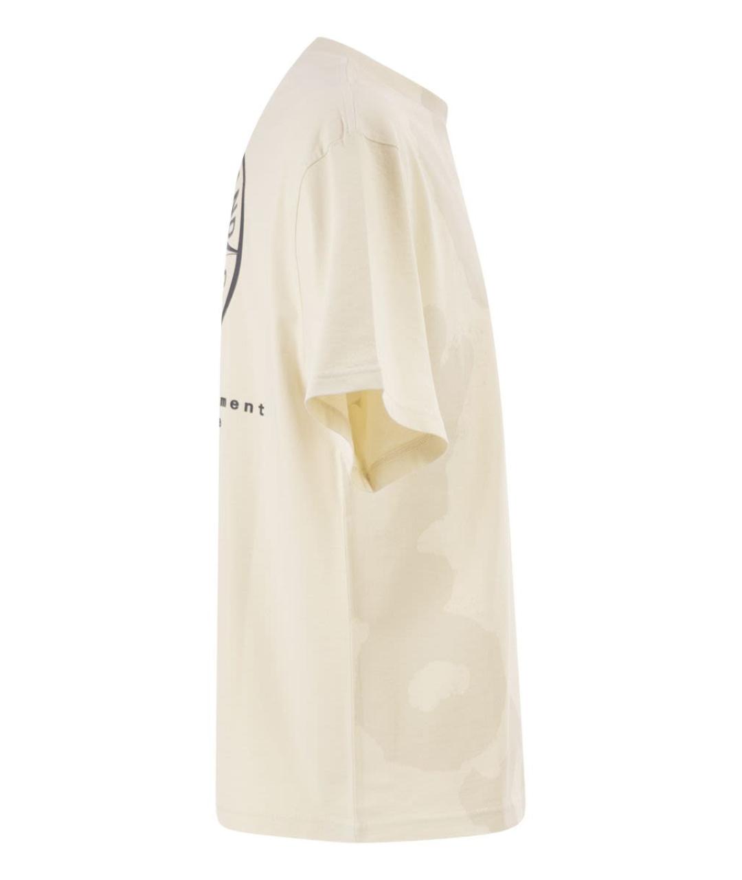 STONE ISLAND Белая хлопковая футболка, фото 3