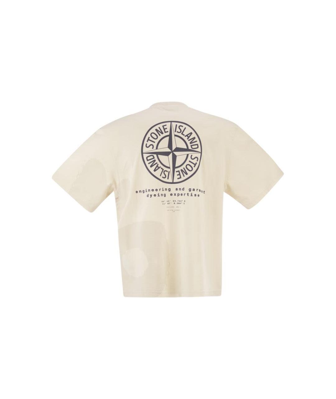 STONE ISLAND Белая хлопковая футболка, фото 2