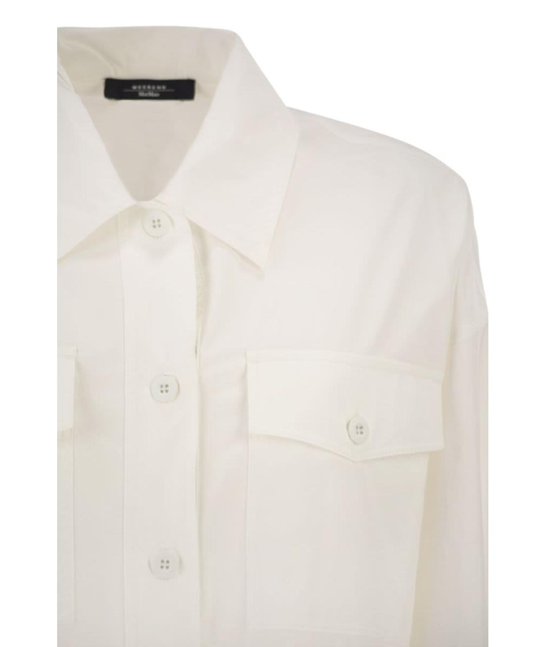 WEEKEND MAX MARA Белая хлопковая рубашка, фото 4