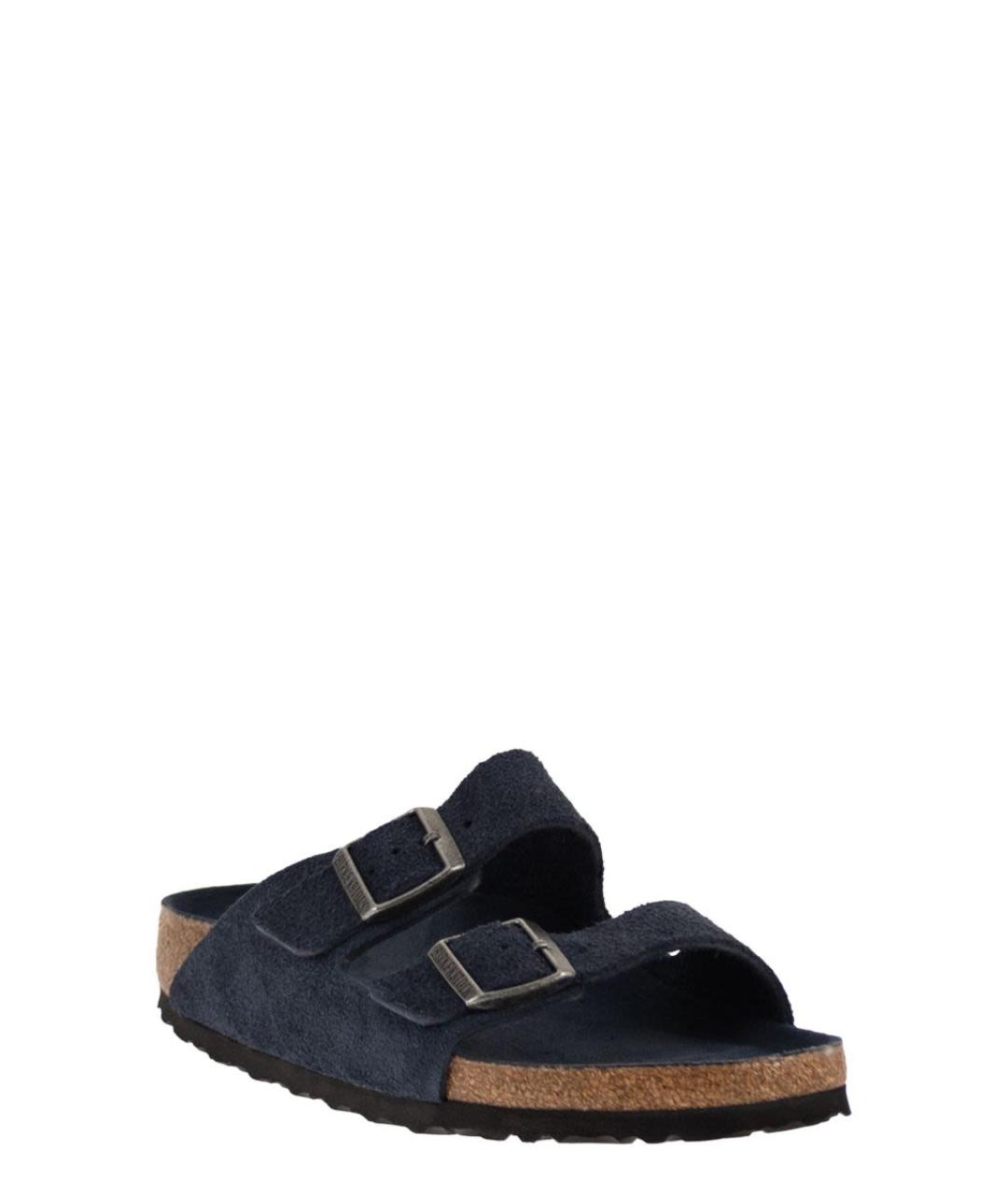 BIRKENSTOCK Темно-синие замшевые шлепанцы, фото 2