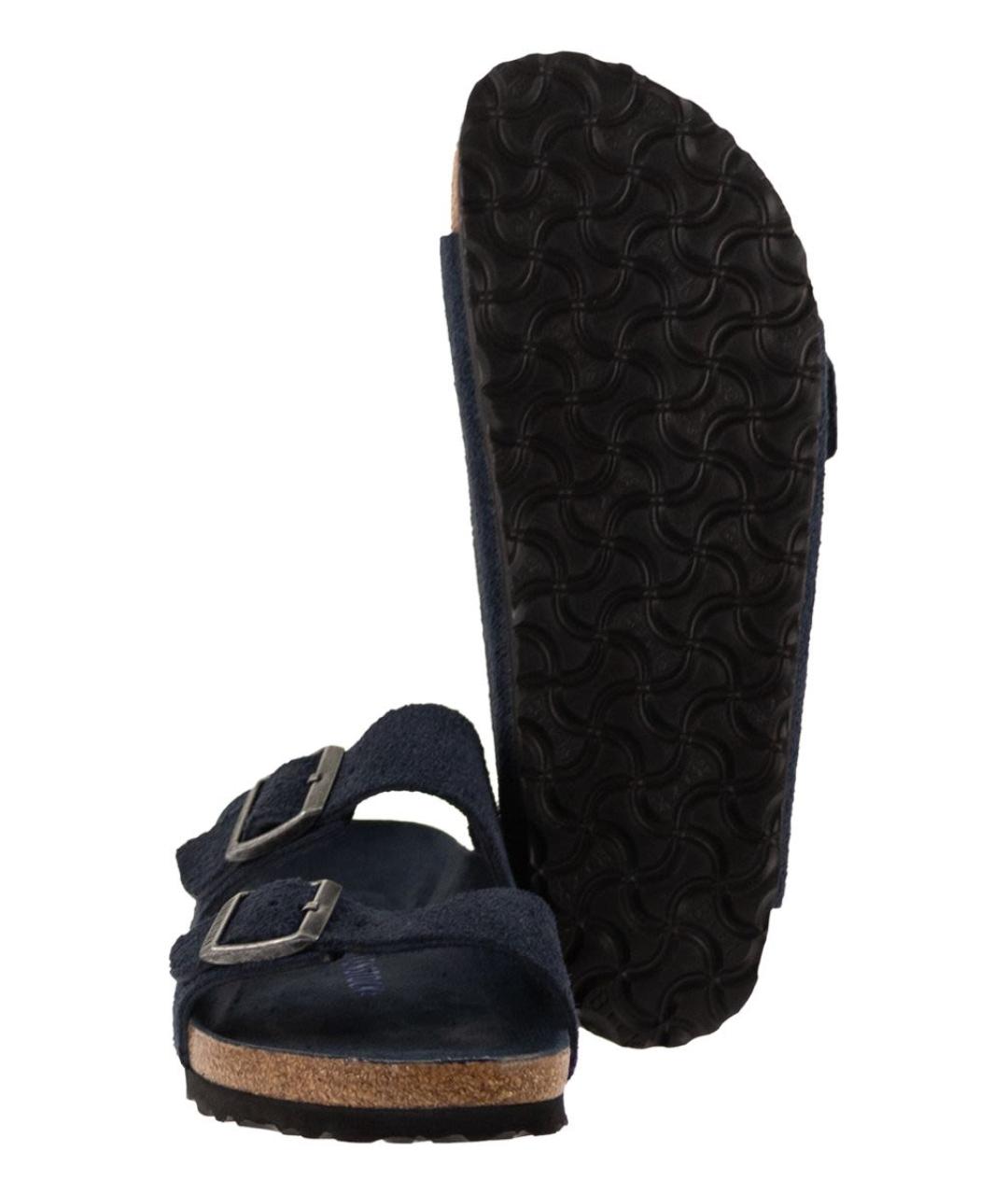 BIRKENSTOCK Темно-синие замшевые шлепанцы, фото 5