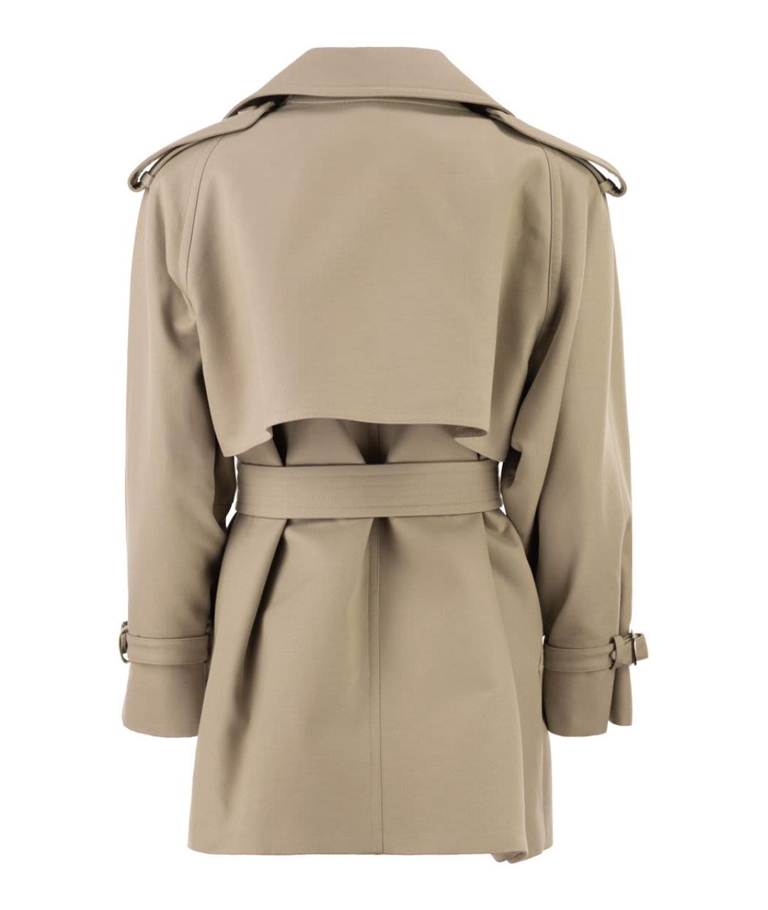 MAX MARA Бежевый хлопковый тренч/плащ, фото 2