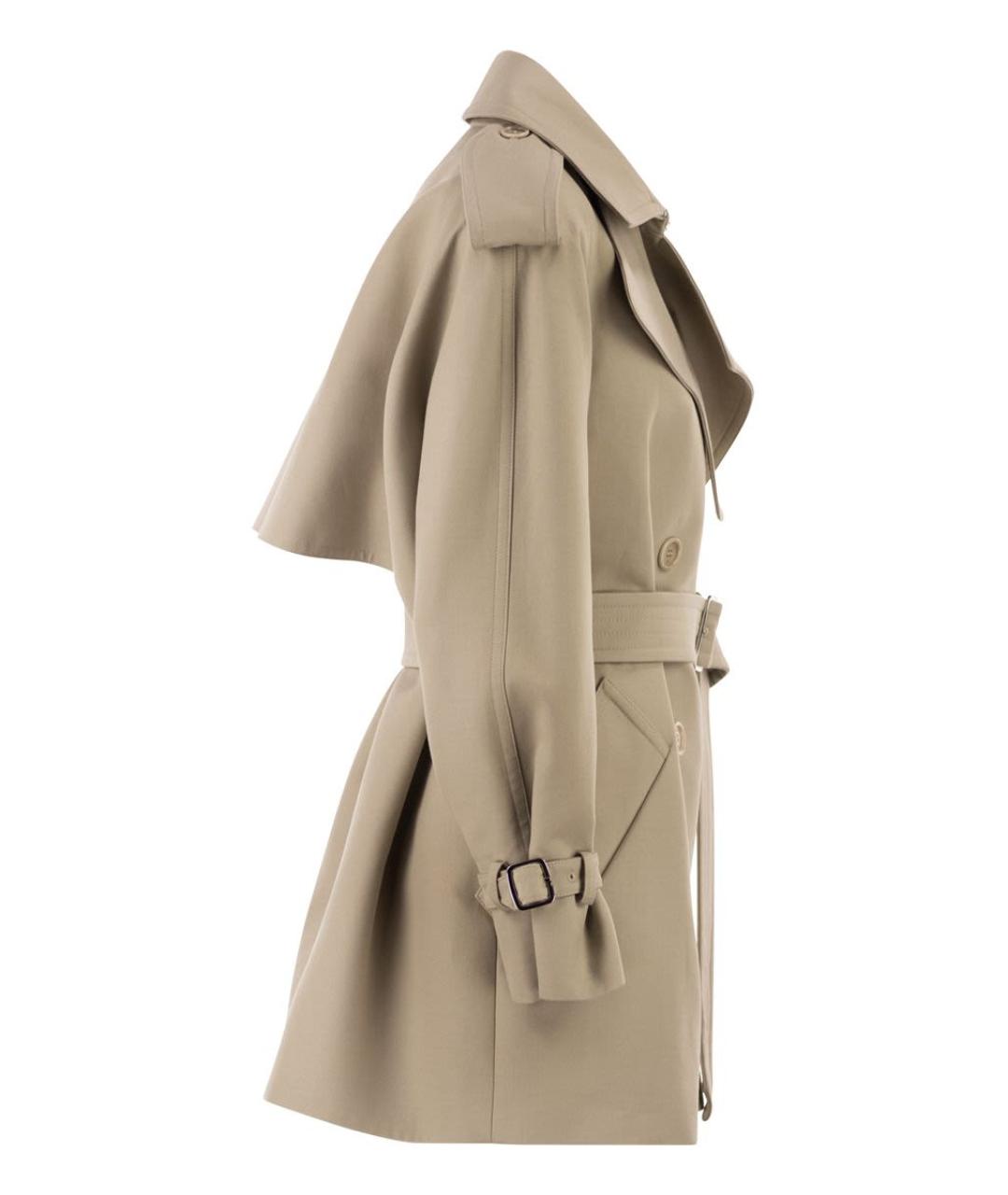 MAX MARA Бежевый хлопковый тренч/плащ, фото 3