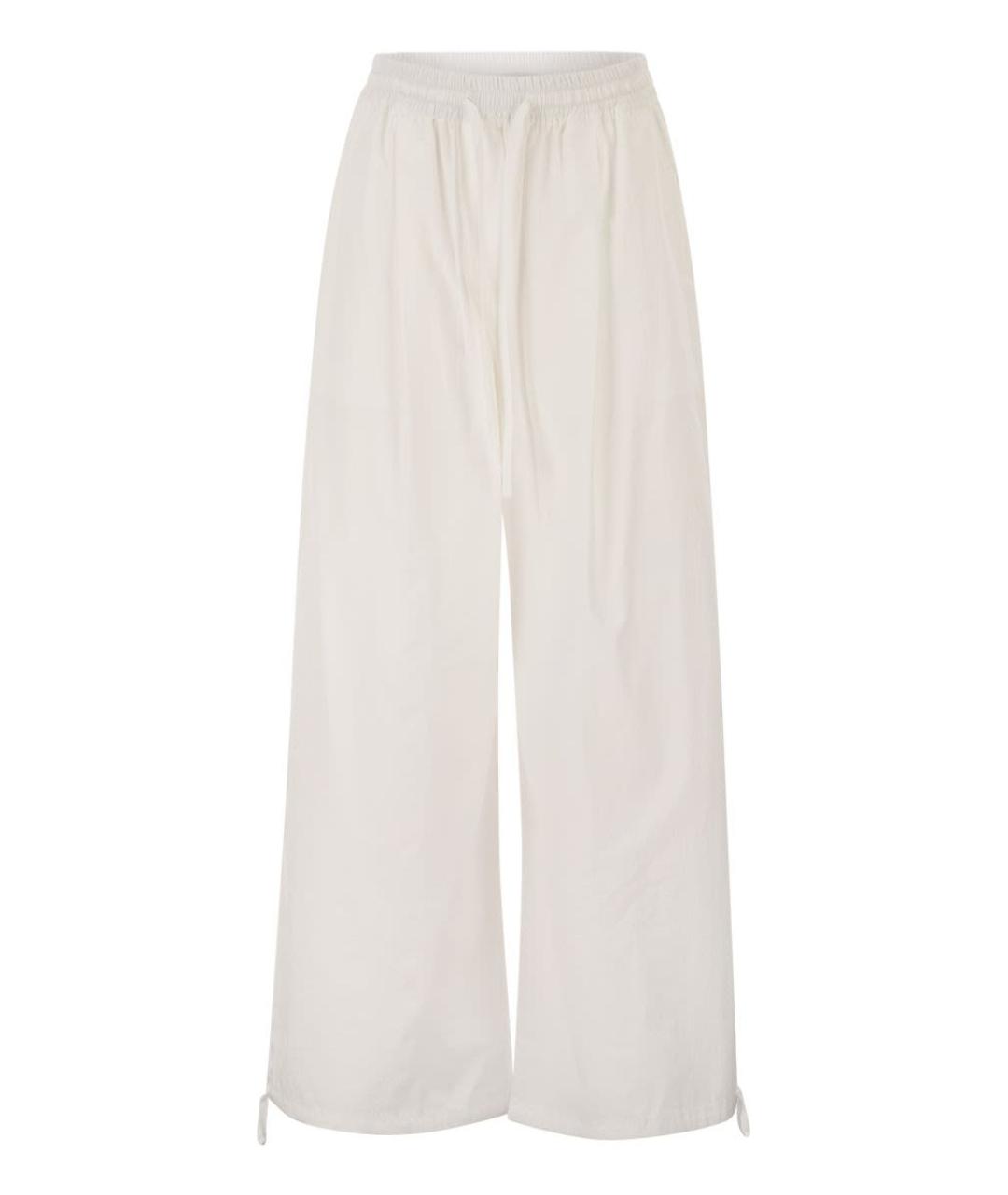 WEEKEND MAX MARA Белые хлопковые прямые брюки, фото 1