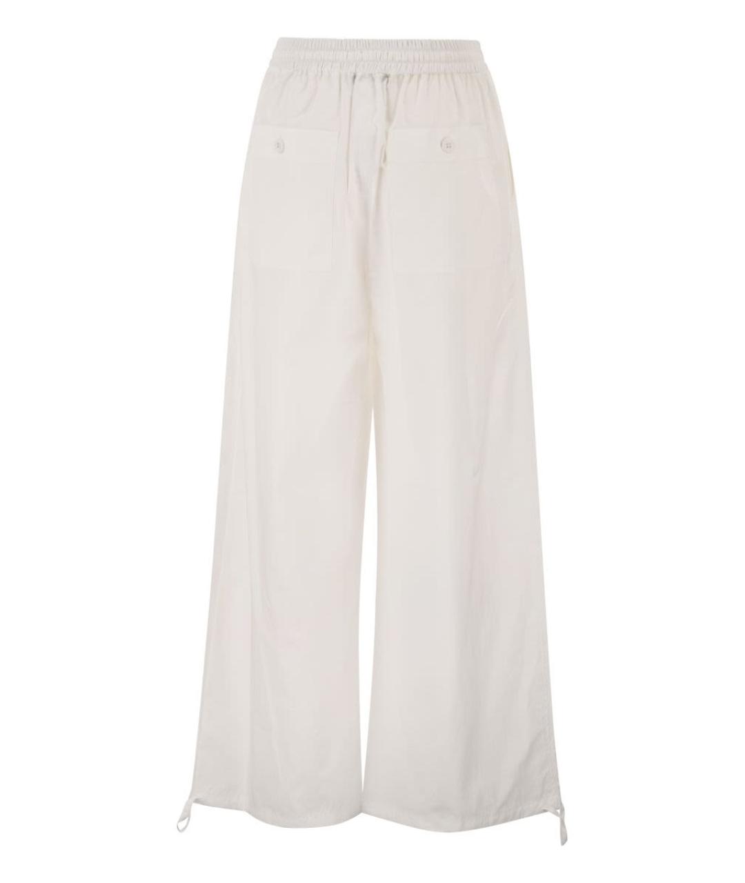 WEEKEND MAX MARA Белые хлопковые прямые брюки, фото 2