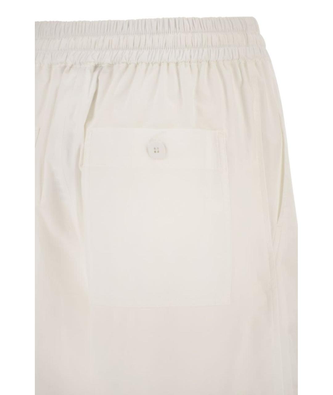 WEEKEND MAX MARA Белые хлопковые прямые брюки, фото 4