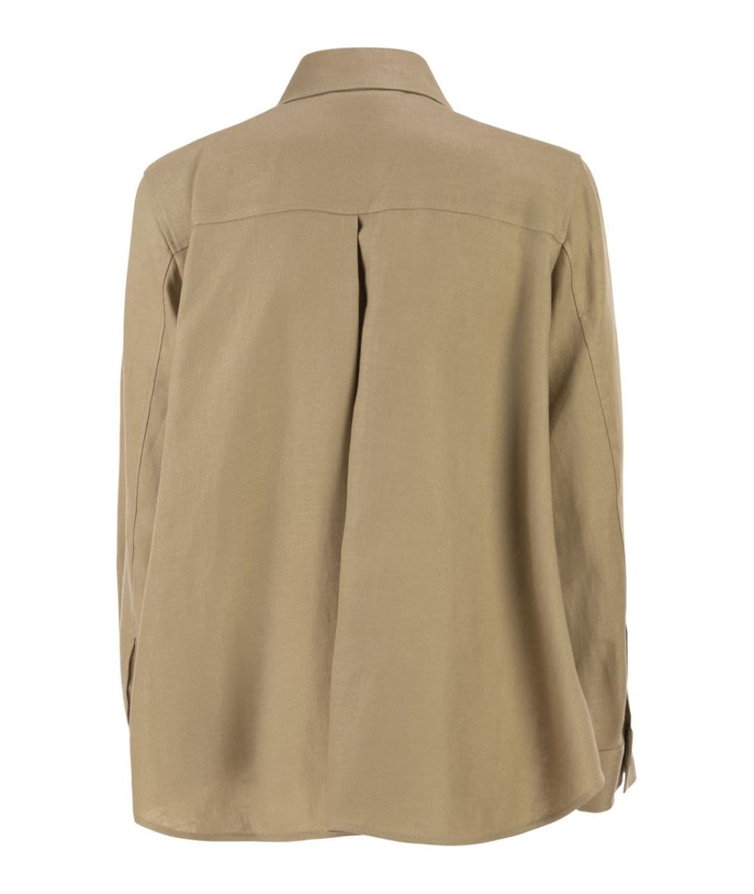 WEEKEND MAX MARA Бежевая льняная рубашка, фото 2