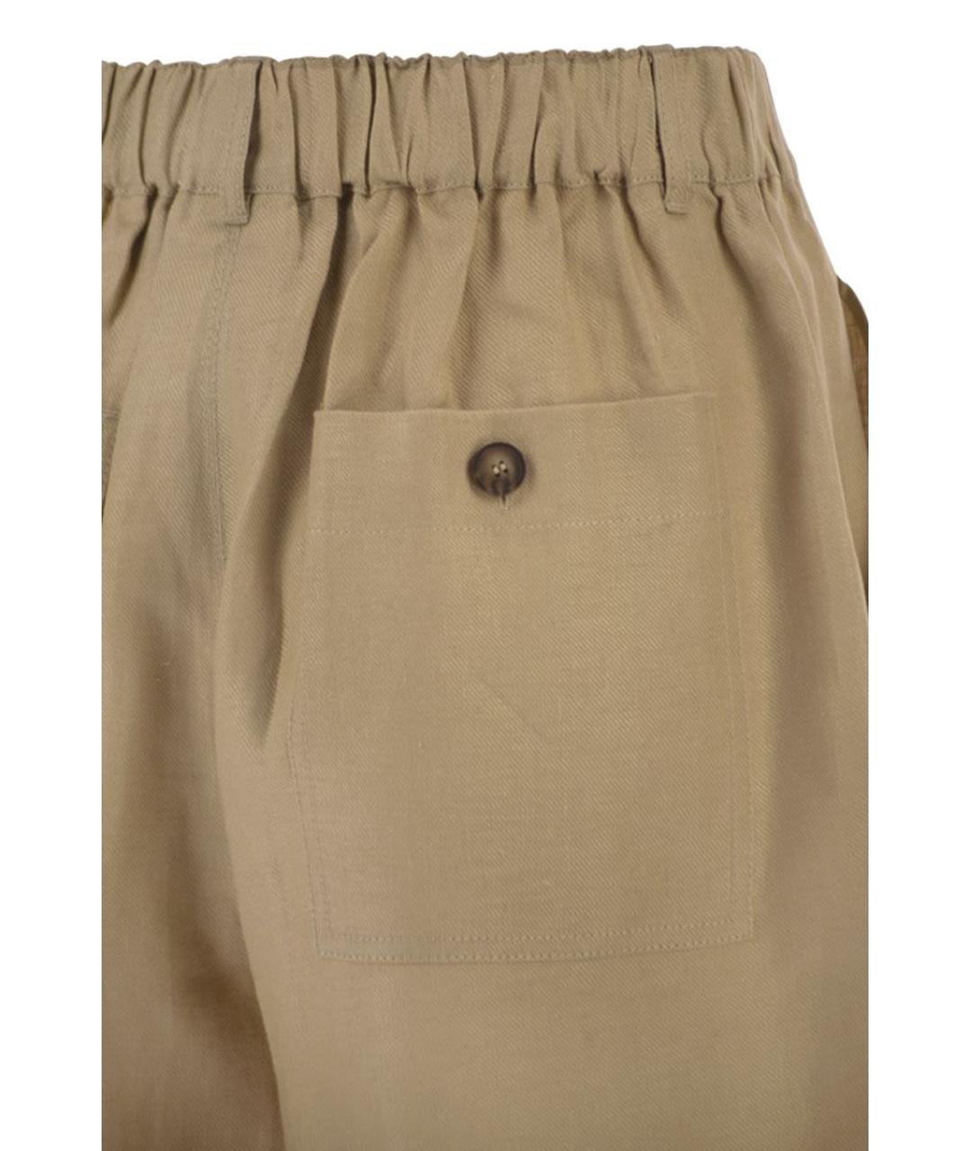 WEEKEND MAX MARA Бежевые льняные шорты, фото 4