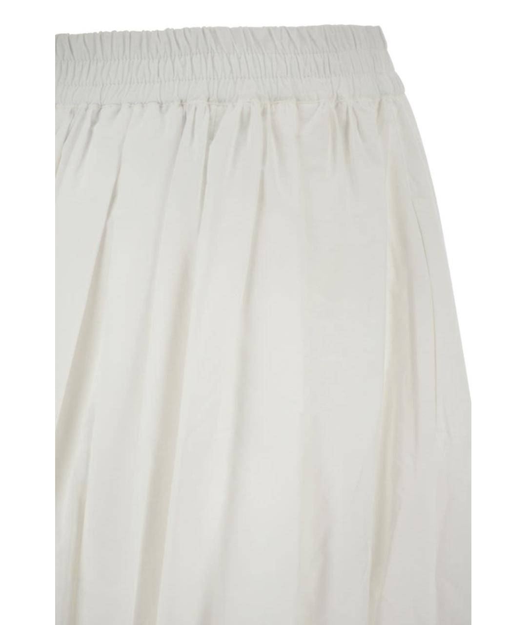 WEEKEND MAX MARA Белая хлопковая юбка миди, фото 4