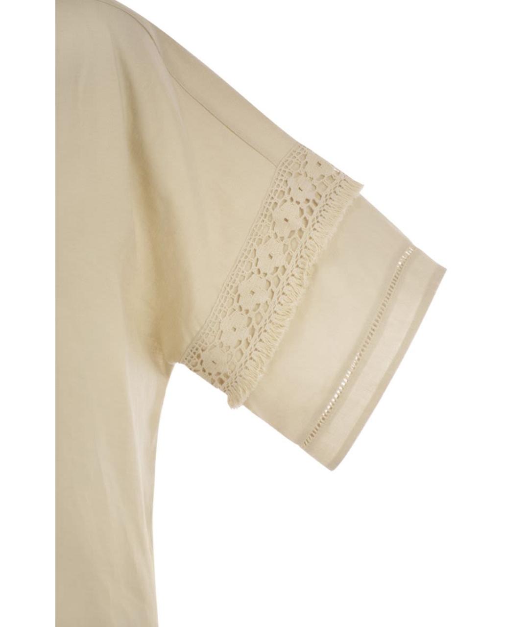 WEEKEND MAX MARA Бежевая льняная рубашка, фото 4