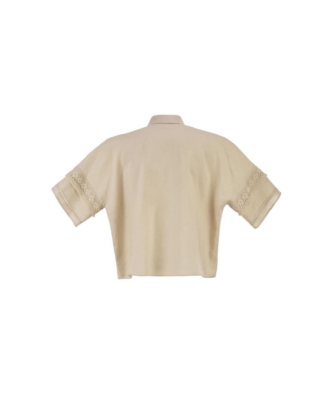 WEEKEND MAX MARA Бежевая льняная рубашка, фото 2