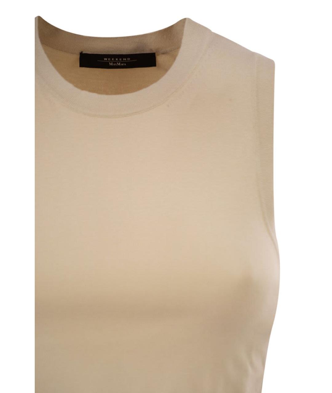 WEEKEND MAX MARA Бежевая вискозная майка, фото 4