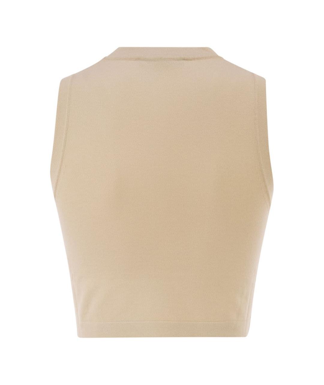 WEEKEND MAX MARA Бежевая вискозная майка, фото 2