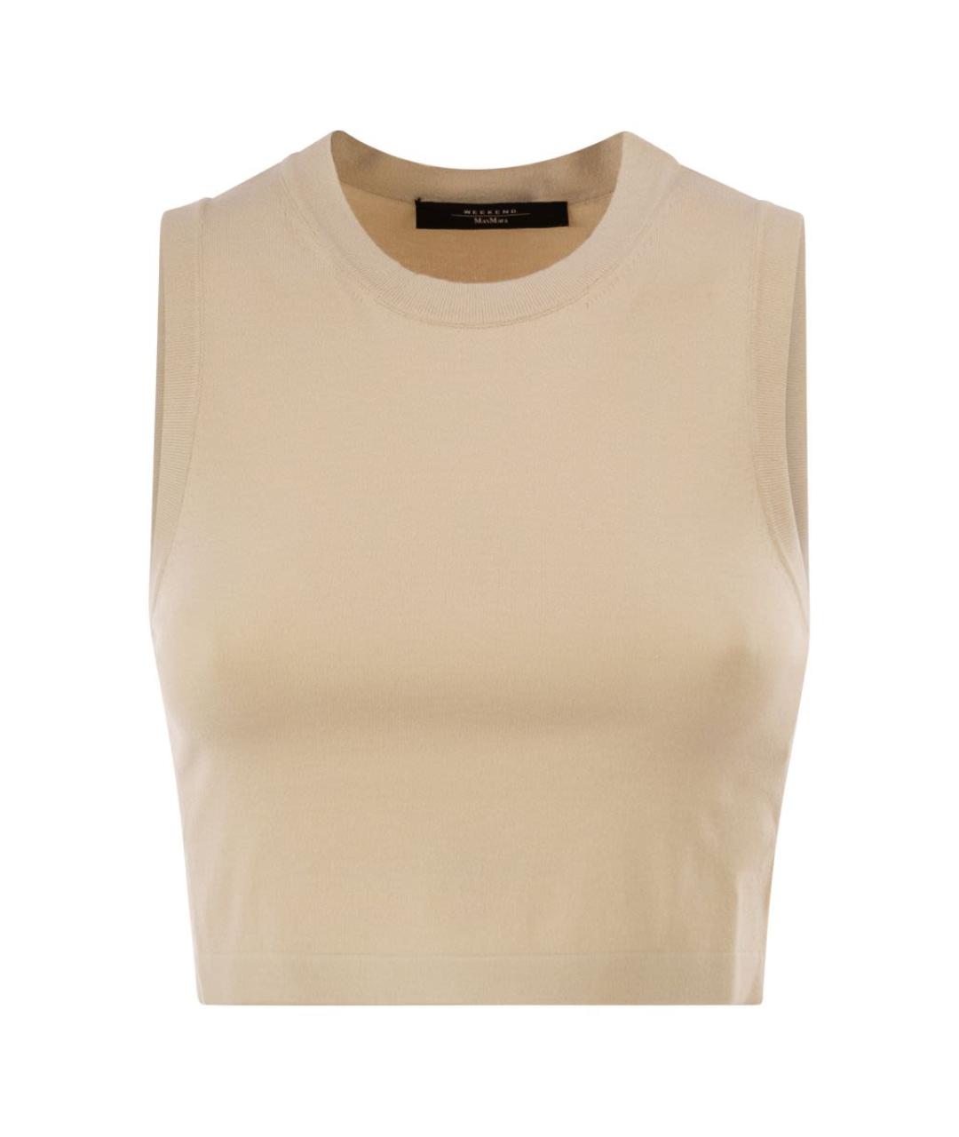 WEEKEND MAX MARA Бежевая вискозная майка, фото 1