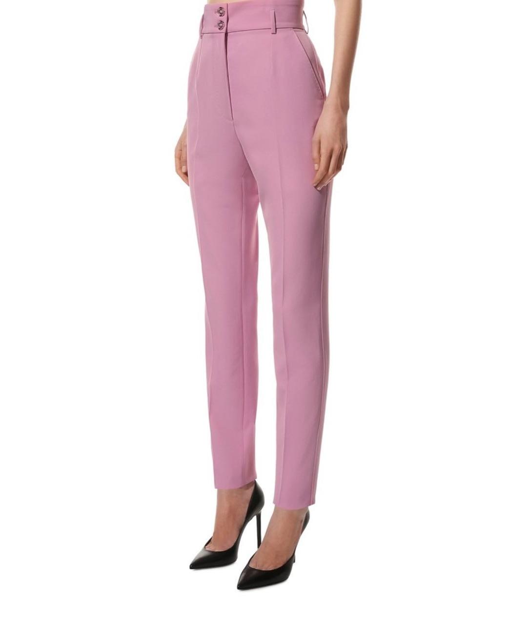DOLCE&GABBANA Розовые полиэстеровые брюки узкие, фото 2