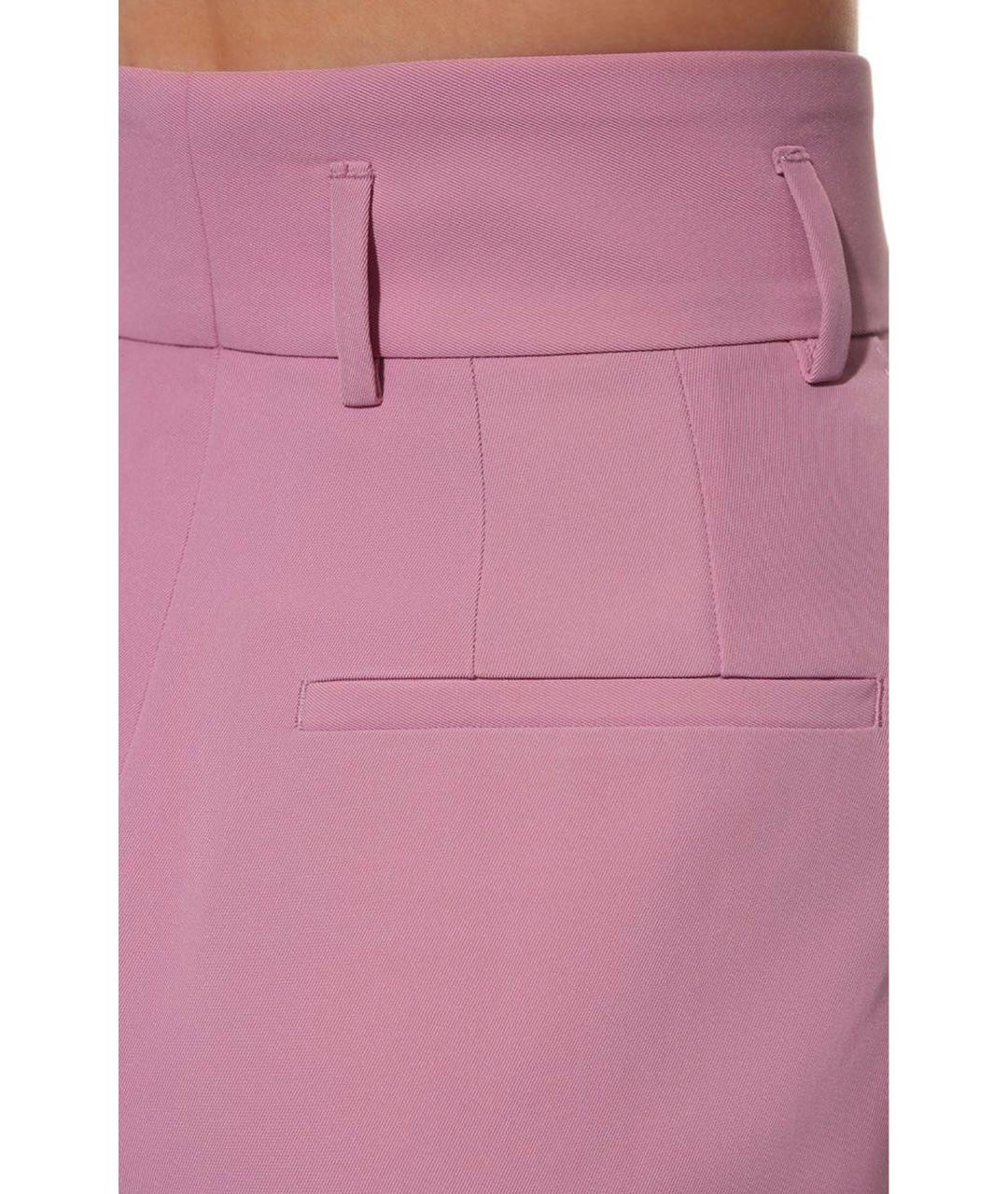 DOLCE&GABBANA Розовые полиэстеровые брюки узкие, фото 4