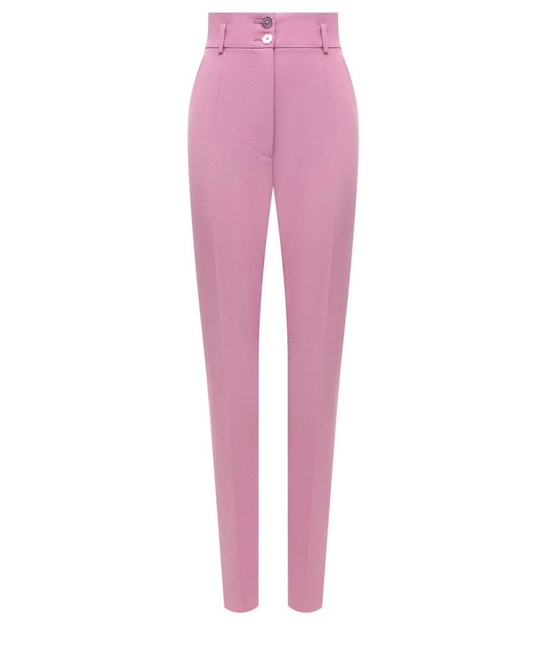 DOLCE&GABBANA Розовые полиэстеровые брюки узкие, фото 1