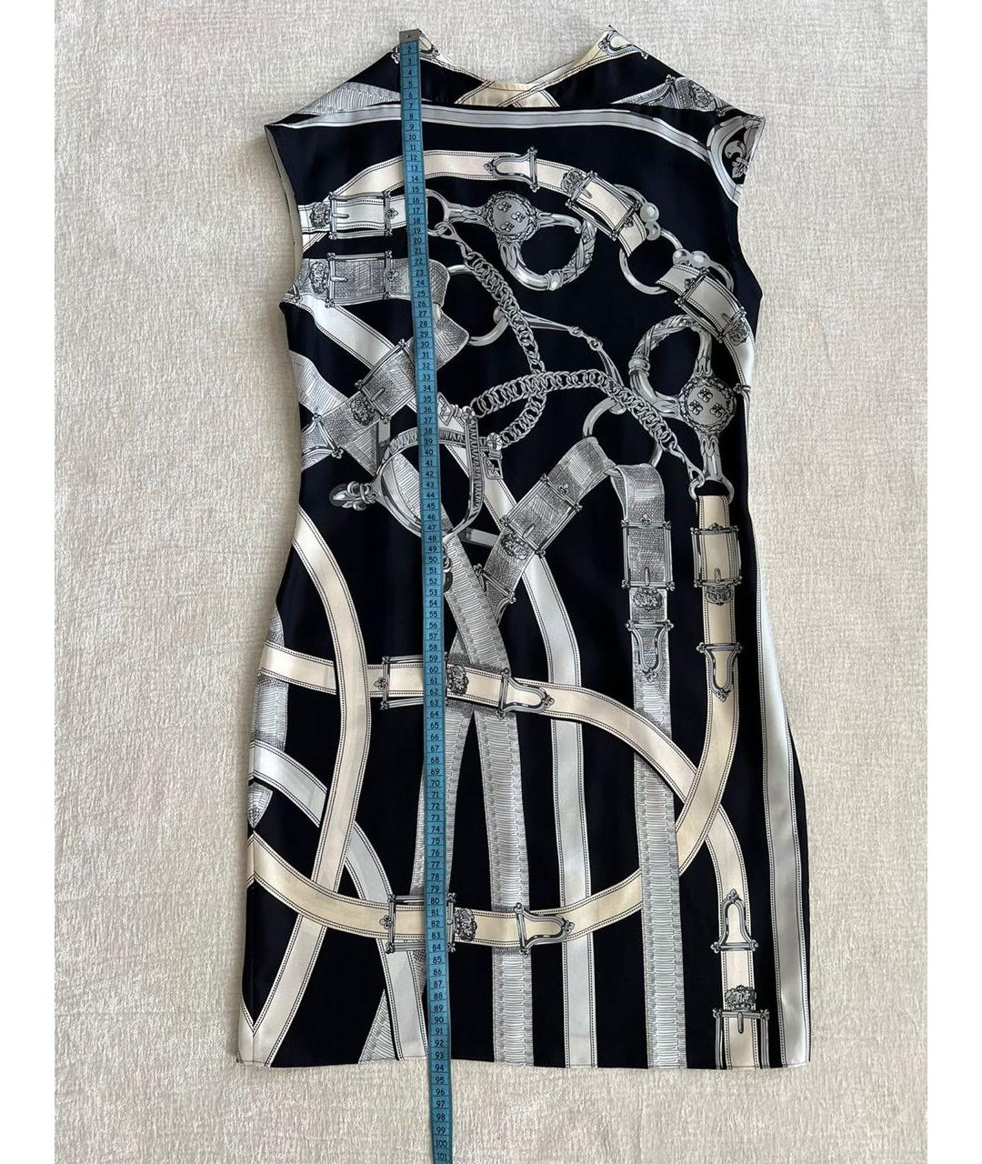 HERMES Черное шелковое повседневное платье, фото 8