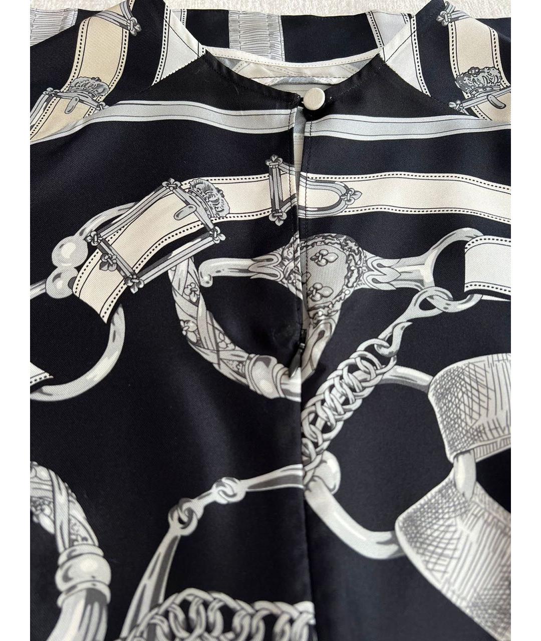 HERMES Черное шелковое повседневное платье, фото 5