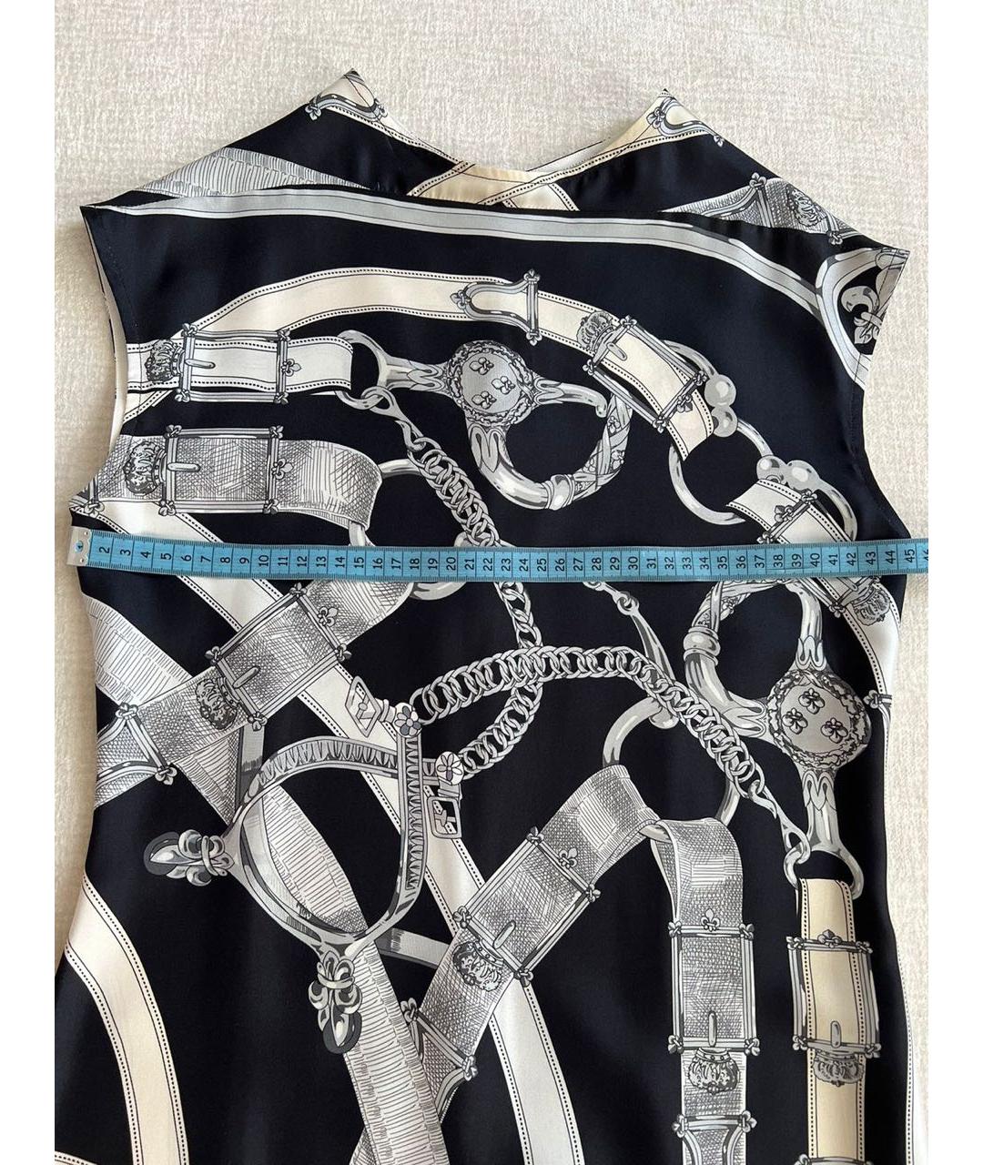 HERMES Черное шелковое повседневное платье, фото 7