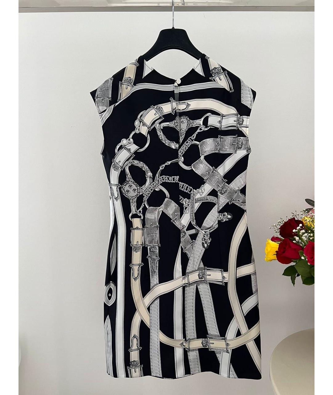 HERMES Черное шелковое повседневное платье, фото 2