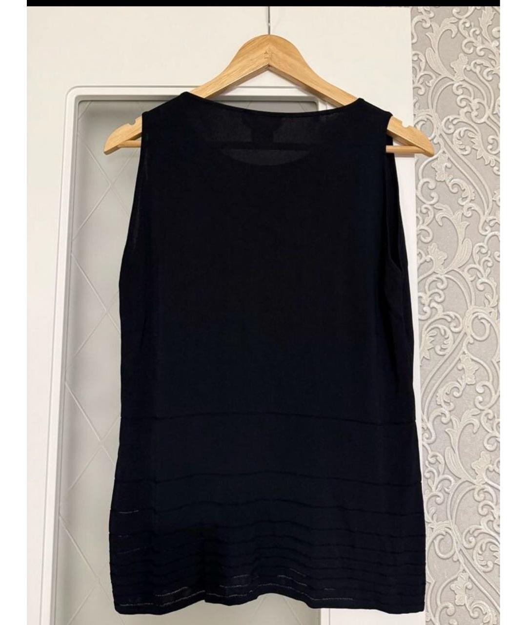 MAX MARA Темно-синяя вискозная майка, фото 2