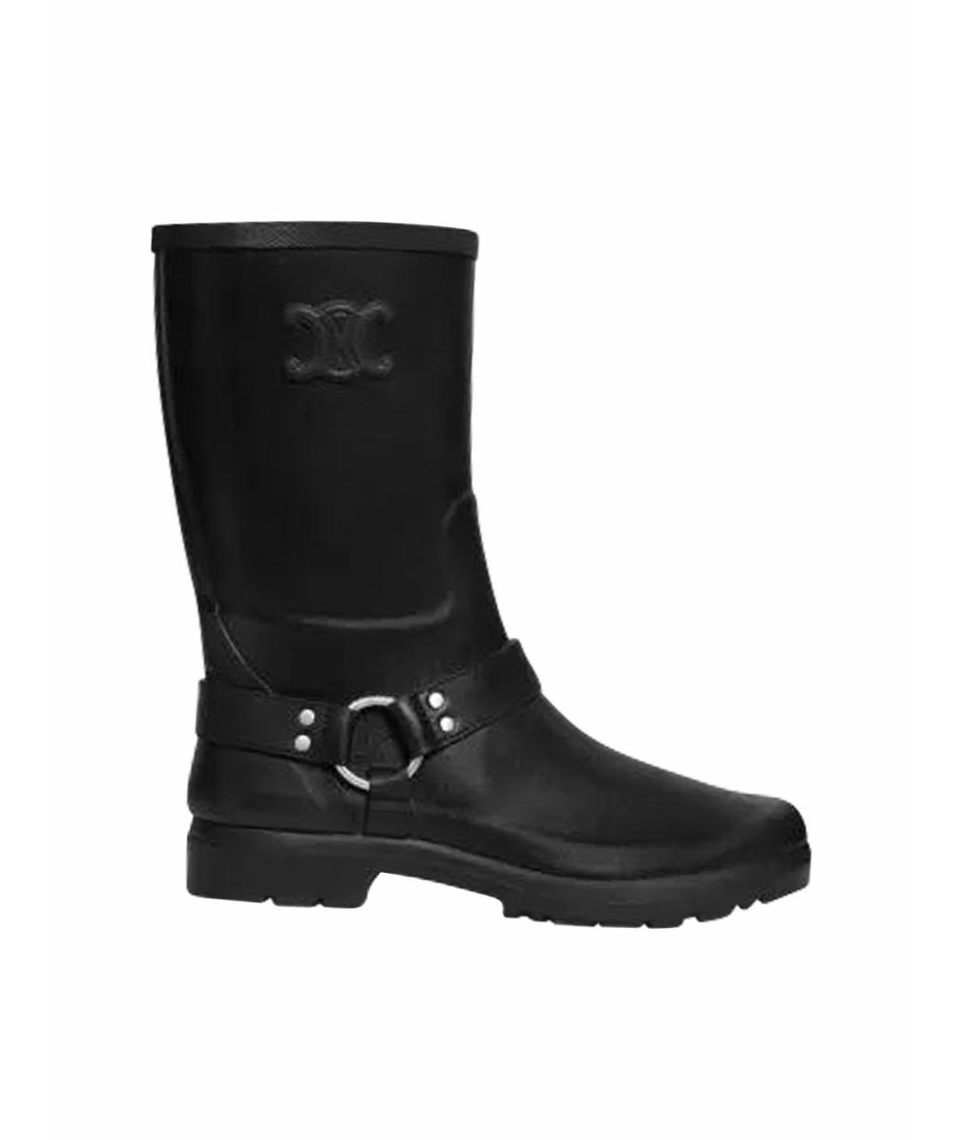 CELINE Черные резиновые сапоги, фото 1