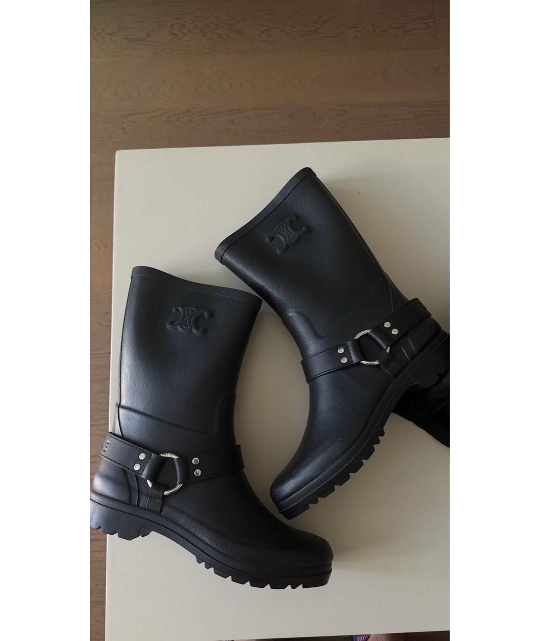 CELINE Черные резиновые сапоги, фото 6