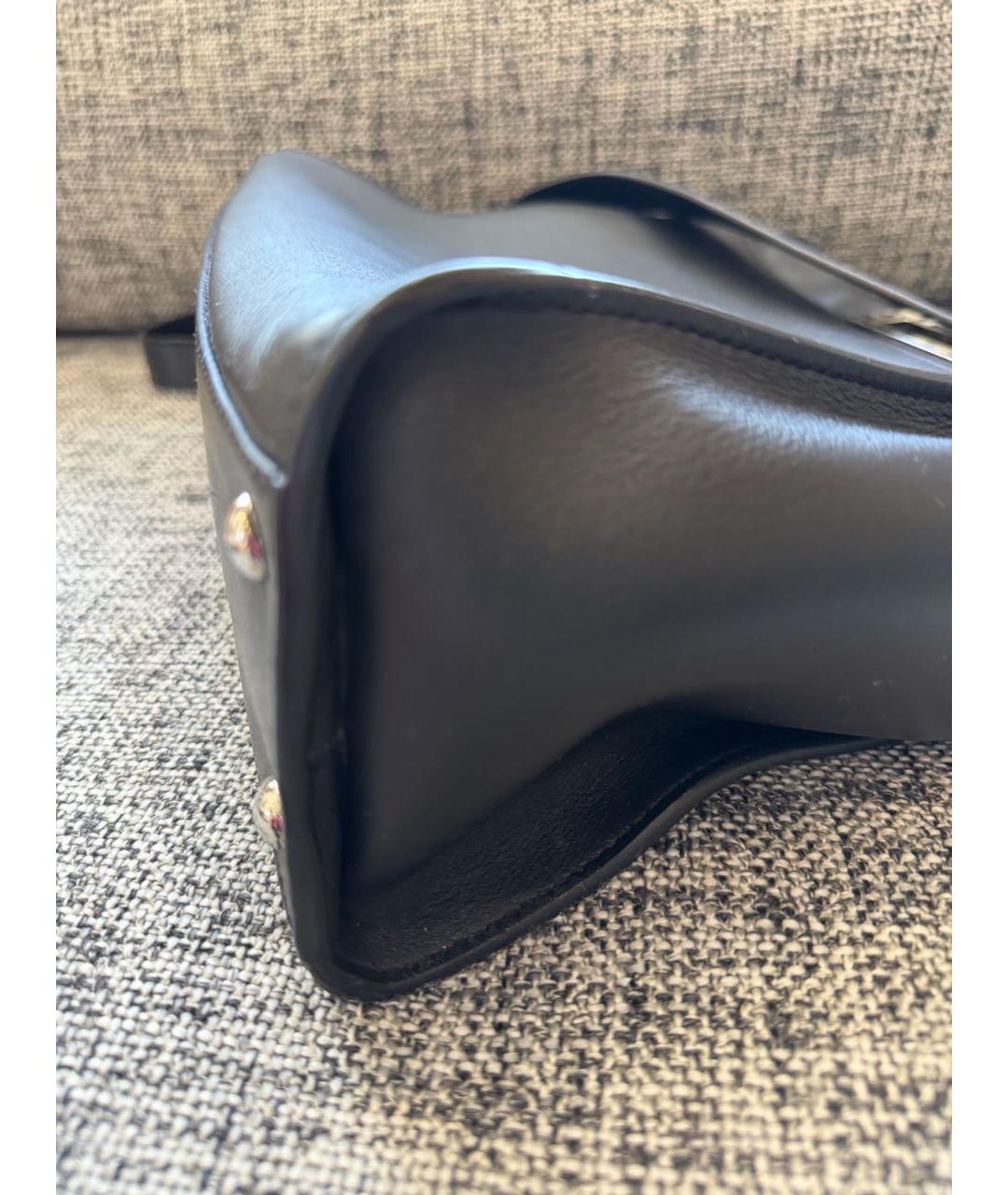 FENDI Черная кожаная сумка с короткими ручками, фото 4