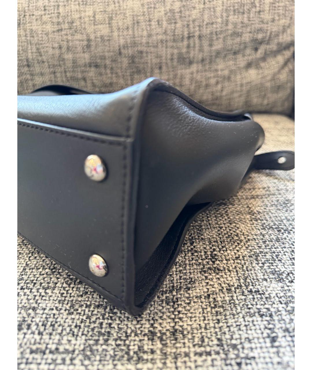 FENDI Черная кожаная сумка с короткими ручками, фото 3