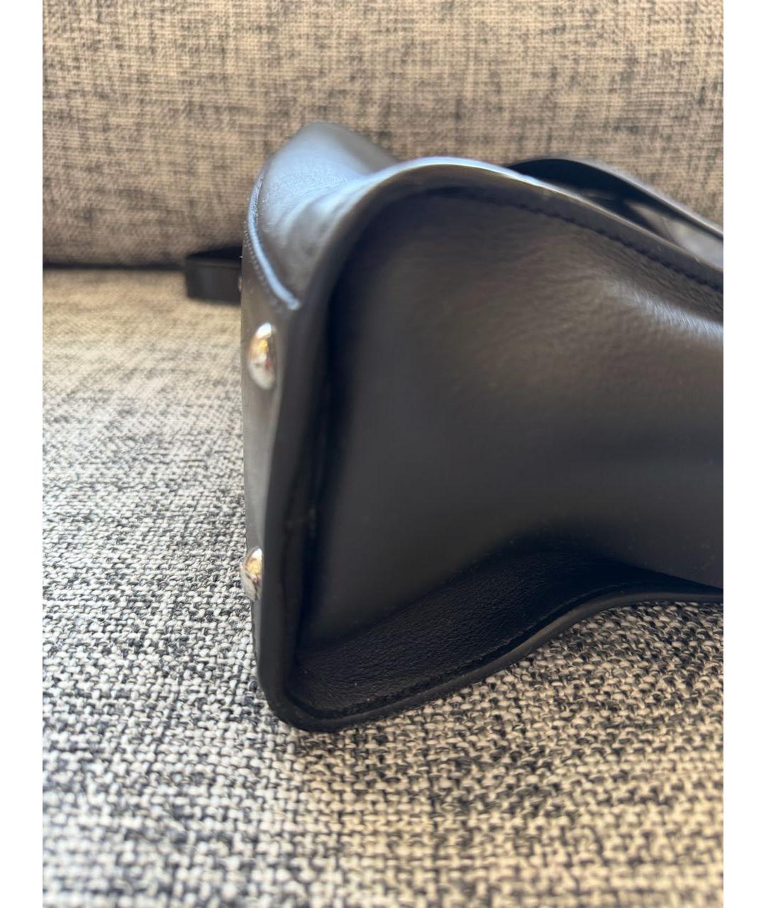 FENDI Черная кожаная сумка с короткими ручками, фото 5