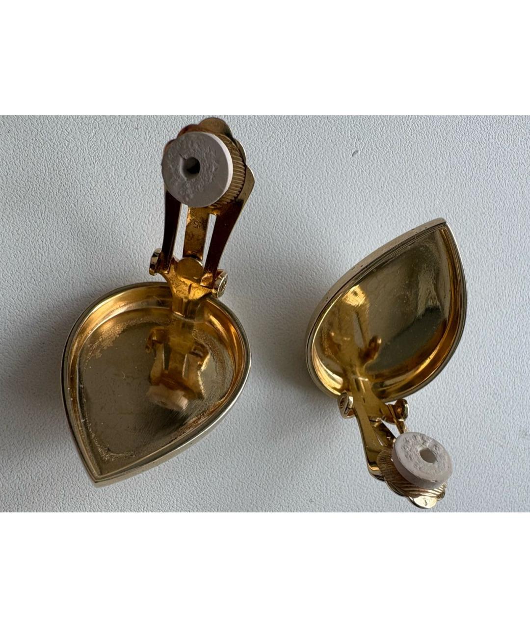 CHRISTIAN DIOR Золотые металлические клипсы, фото 2