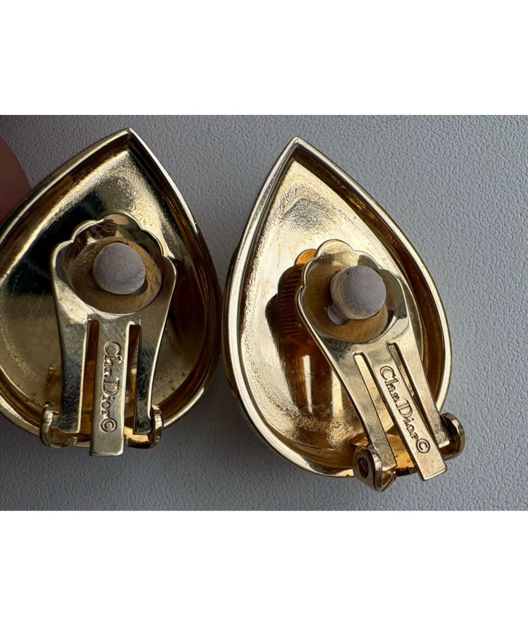 CHRISTIAN DIOR Золотые металлические клипсы, фото 4