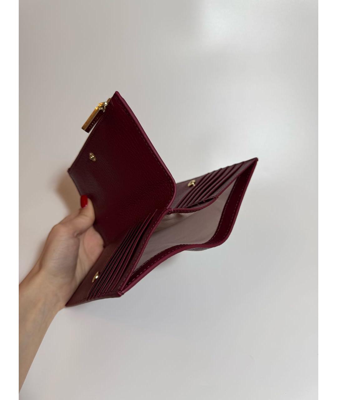 COCCINELLE Бордовый кожаный кошелек, фото 6