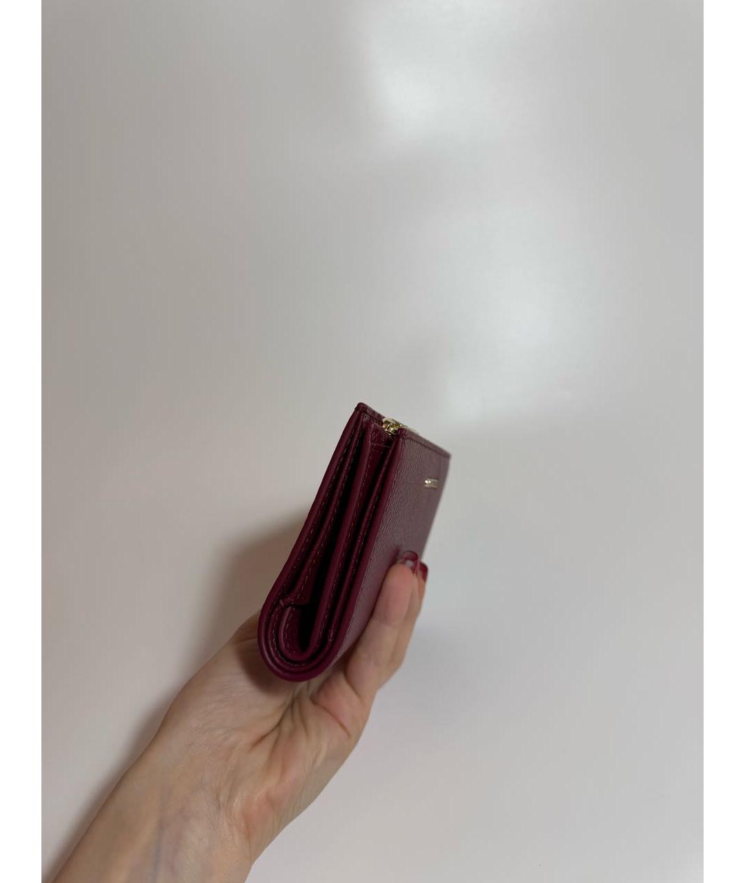 COCCINELLE Бордовый кожаный кошелек, фото 3