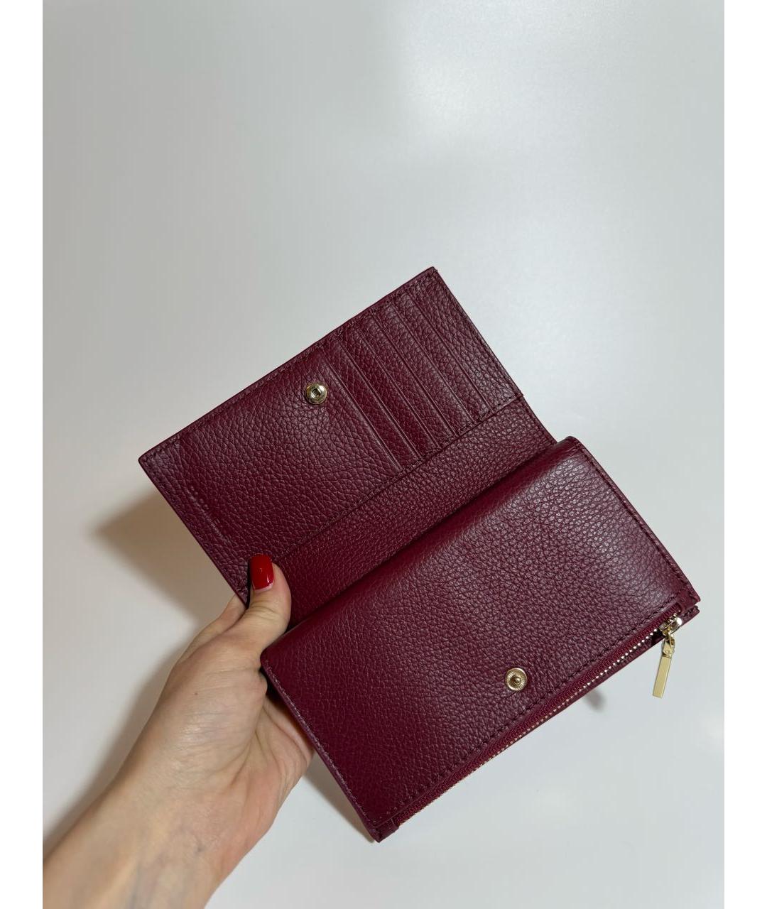 COCCINELLE Бордовый кожаный кошелек, фото 4