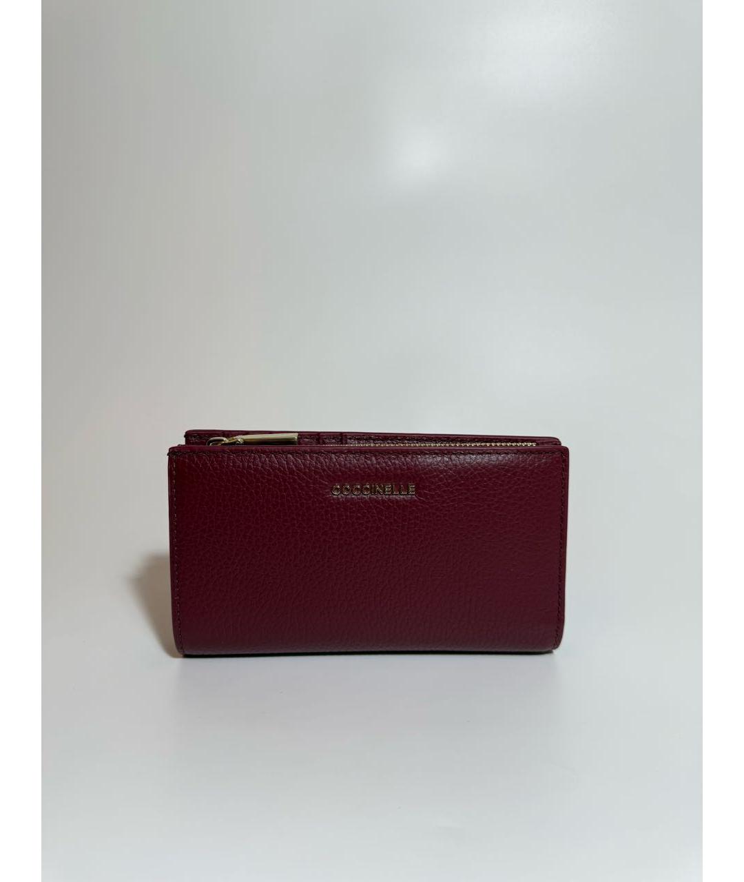 COCCINELLE Бордовый кожаный кошелек, фото 9