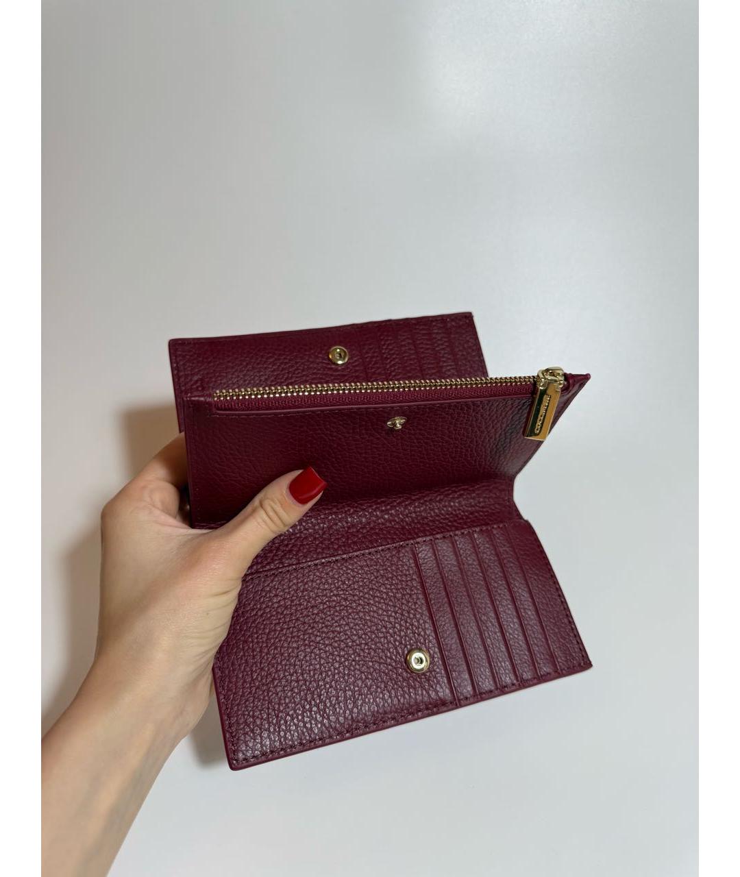 COCCINELLE Бордовый кожаный кошелек, фото 5