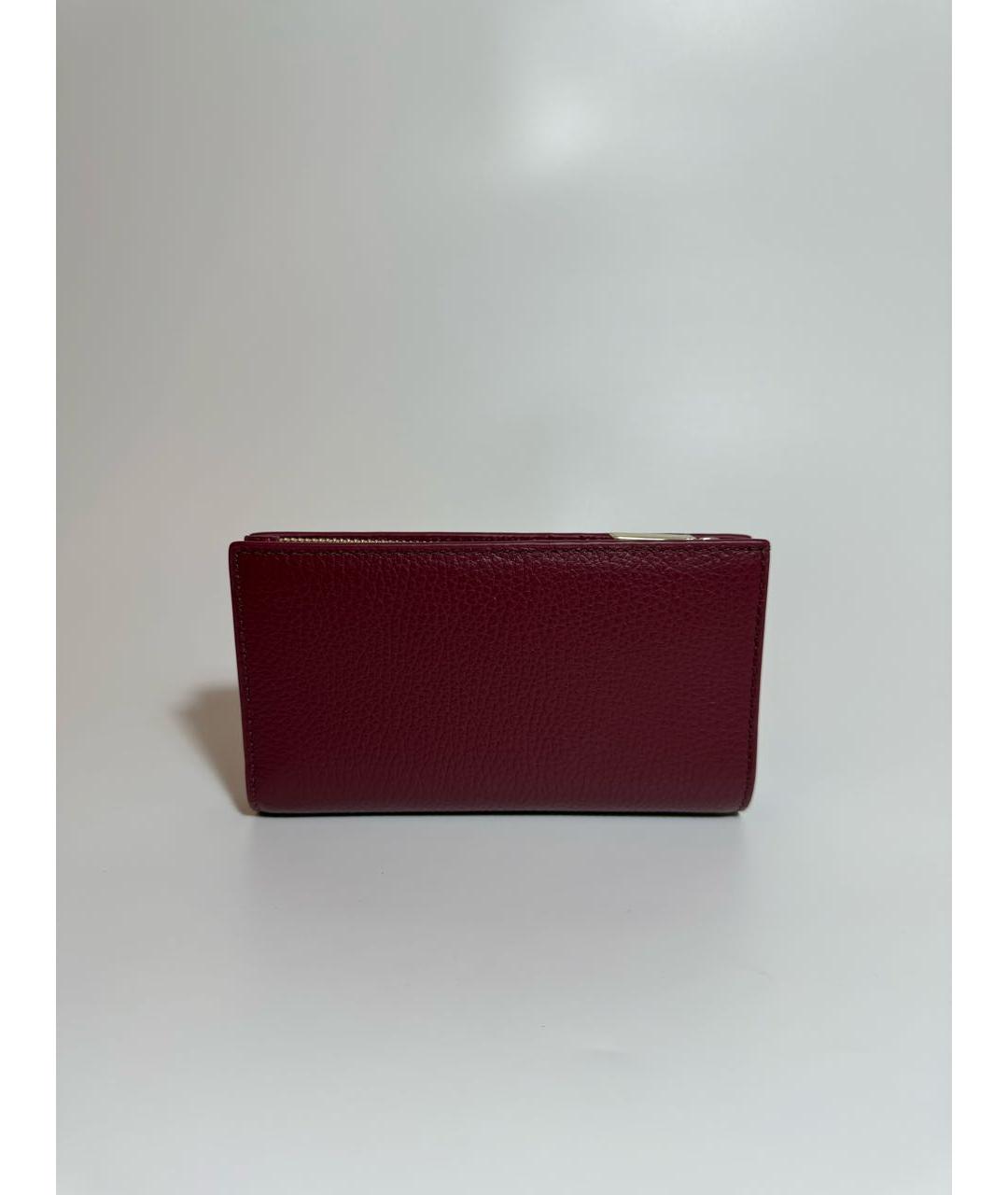 COCCINELLE Бордовый кожаный кошелек, фото 2