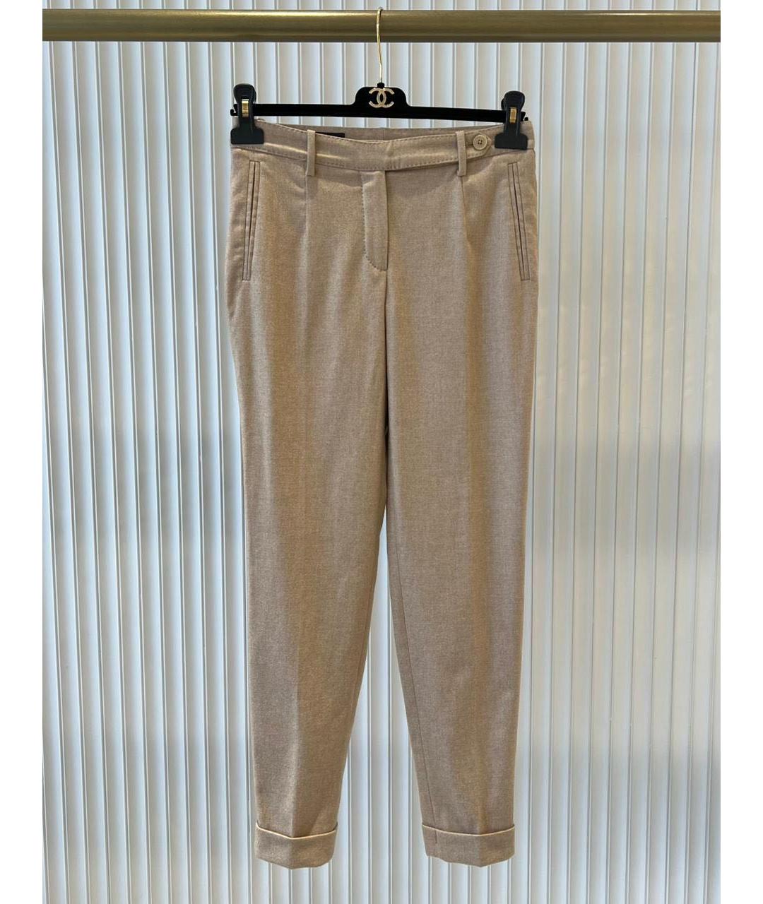 HERMES Бежевые брюки узкие, фото 9