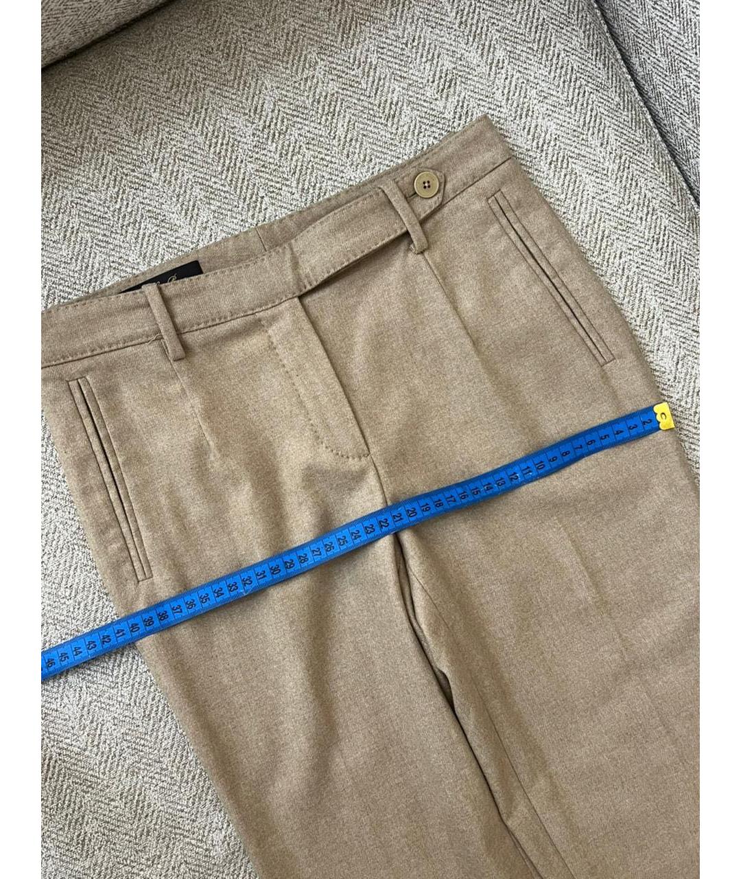 HERMES Бежевые брюки узкие, фото 5