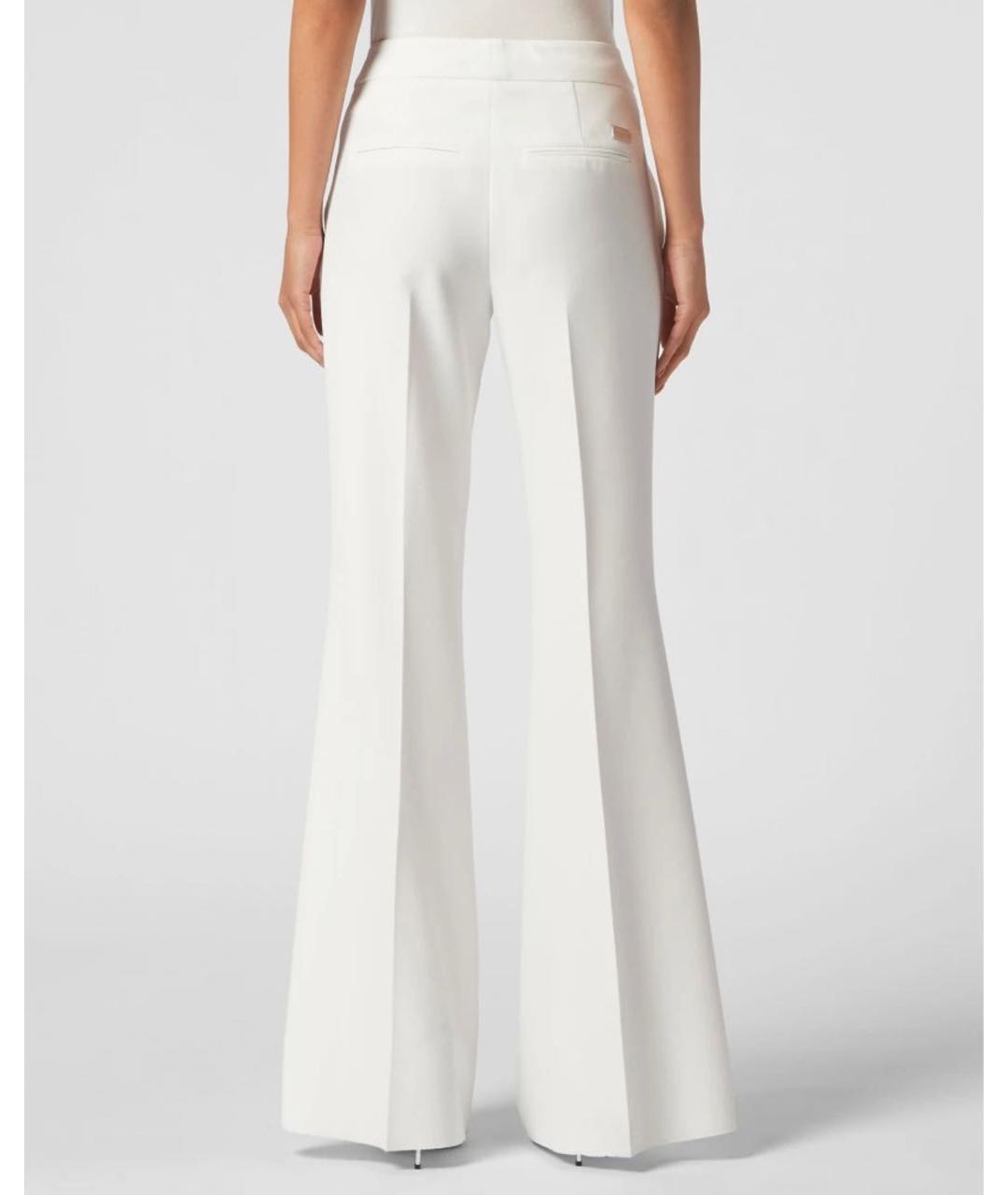 PHILIPP PLEIN Белые полиэстеровые брюки широкие, фото 3