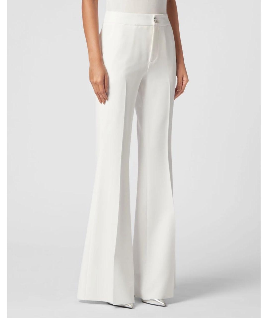 PHILIPP PLEIN Белые полиэстеровые брюки широкие, фото 4