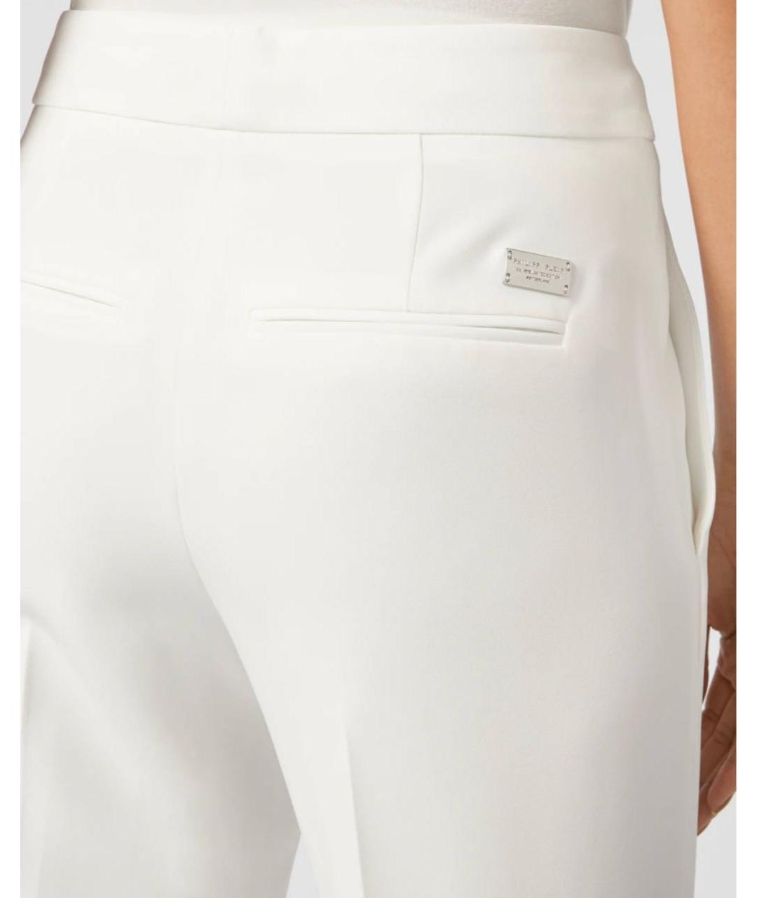 PHILIPP PLEIN Белые полиэстеровые брюки широкие, фото 5