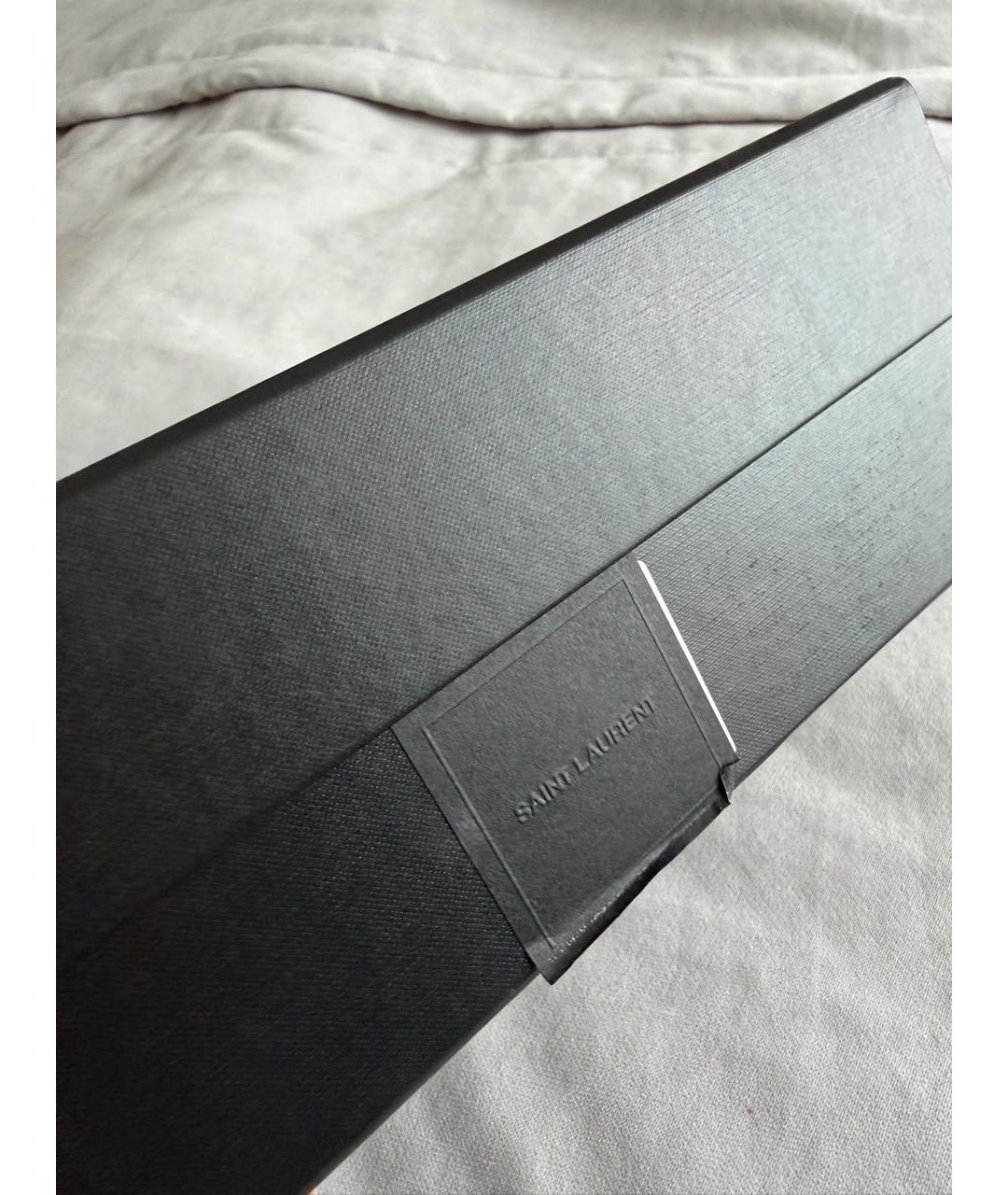 SAINT LAURENT Черные кожаные босоножки, фото 4