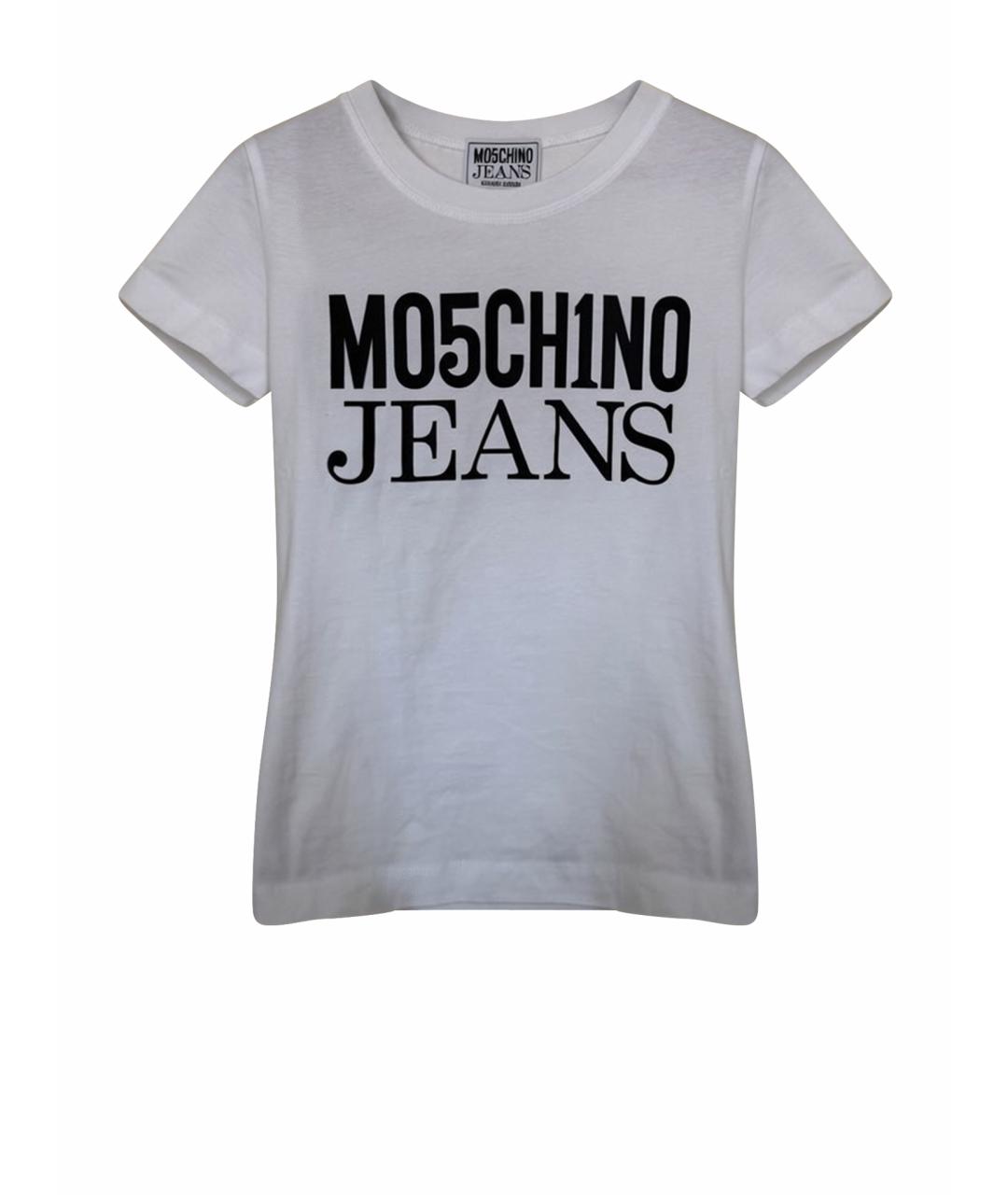 MOSCHINO JEANS Белая хлопковая футболка, фото 7