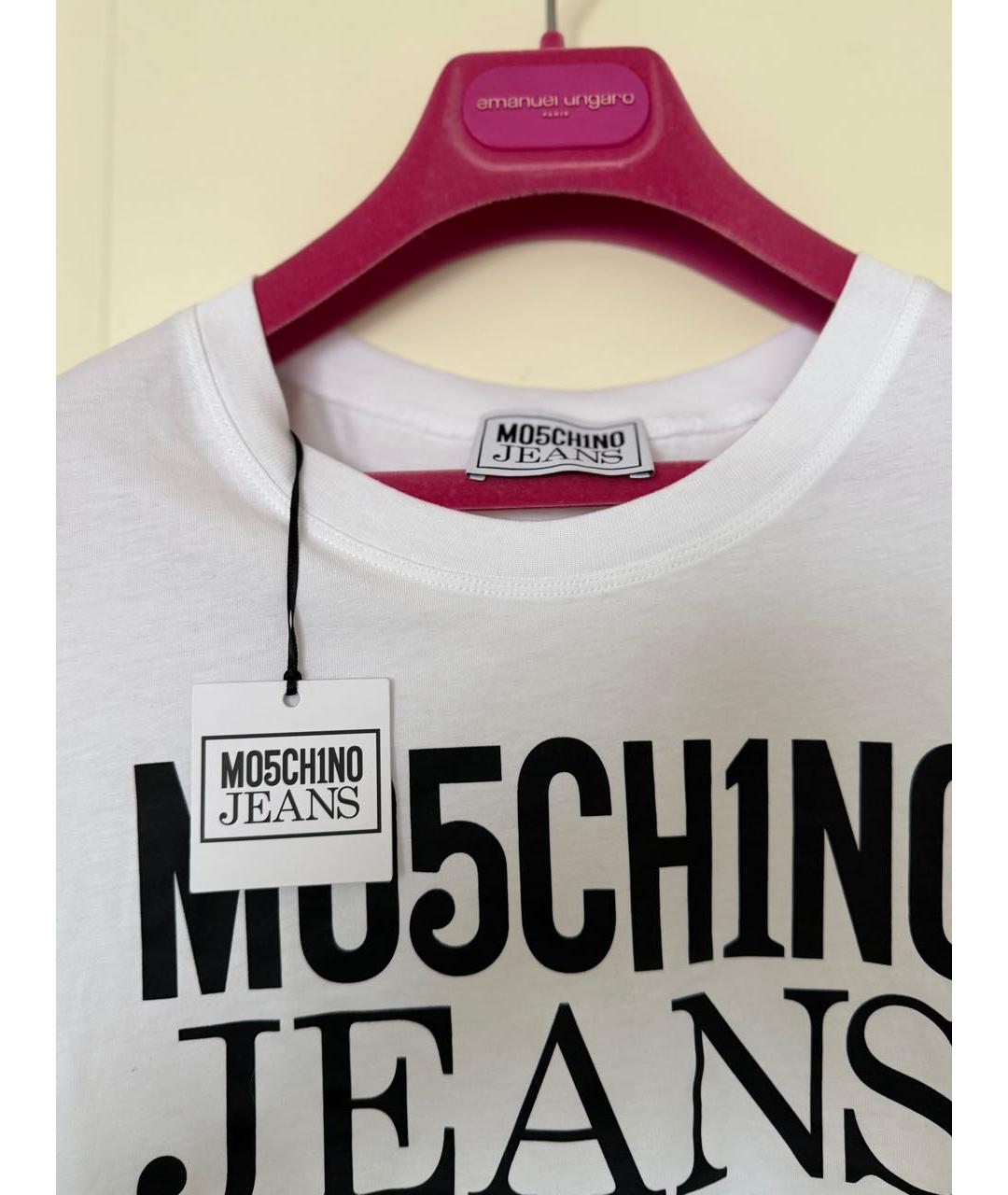 MOSCHINO JEANS Белая хлопковая футболка, фото 3